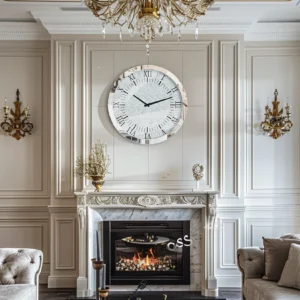 Diamond Mirrored Round Wall Clock