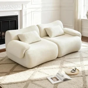 Modular Sectional Sofa with Throw Pillows